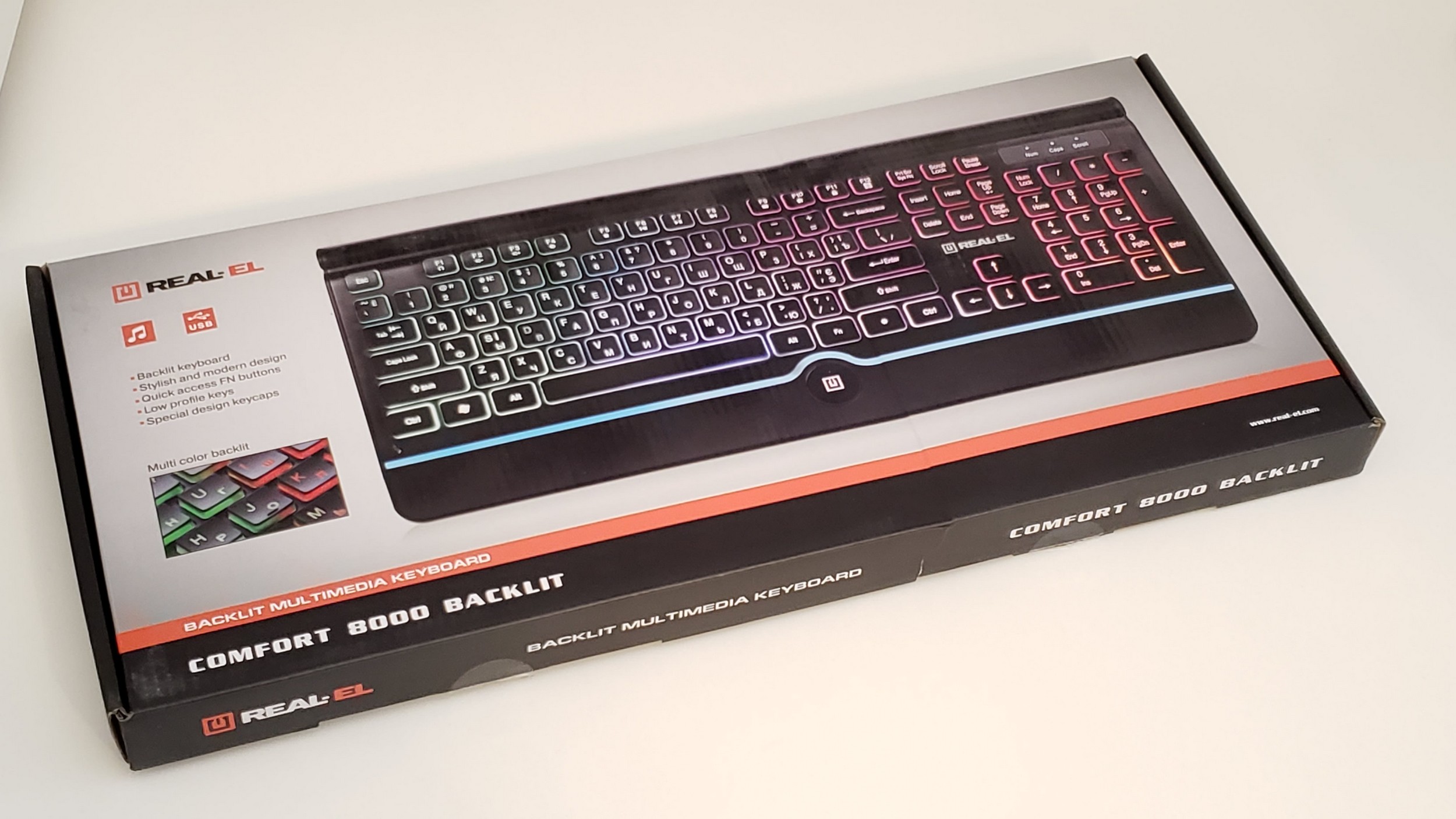 Фото упаковки клавиатуры REAL-EL Comfort 8000 Backlit