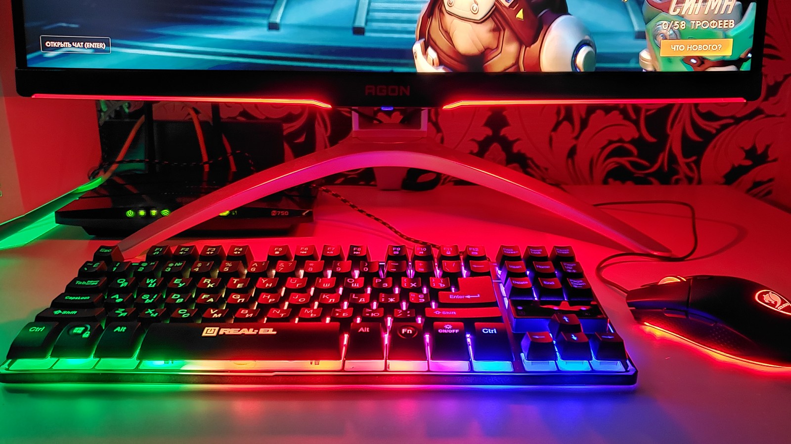 Фото подсветки клавиатуры REAL-EL Gaming 8710 TKL Backlit