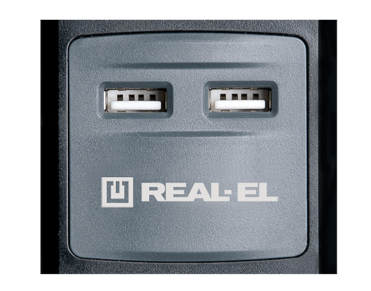 Мережевий подовжувач REAL-EL RS-5 USB Charge