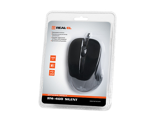 Провідна безшумна миша REAL-EL RM-400 Silent