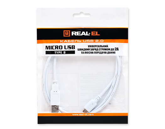 Кабель REAL-EL USB 2.0 AM-micro USB type B
