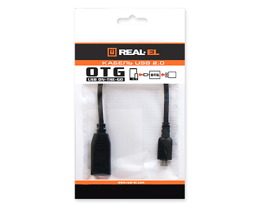 Кабель REAL-EL USB OTG 0.1m