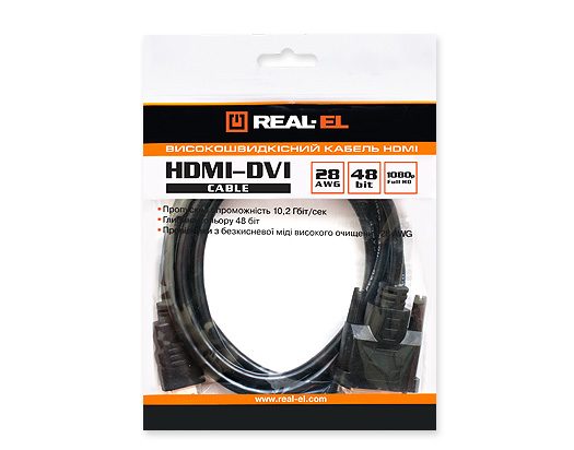 Кабель REAL-EL HDMI-DVI M-M